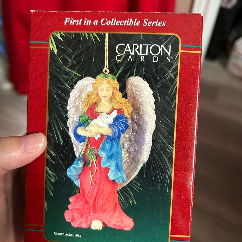 🔥$2 Carlton Cards Angel Ornament - Red and Blue with Gold Accents 😇 - Picture 3 of 7